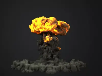 FumeFX Nuclear Explosion Low-poly 3D model