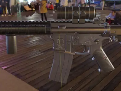 SAAR Assault Rifle Low-poly 3D model