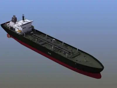 Oil Tanker Low-poly 3D model