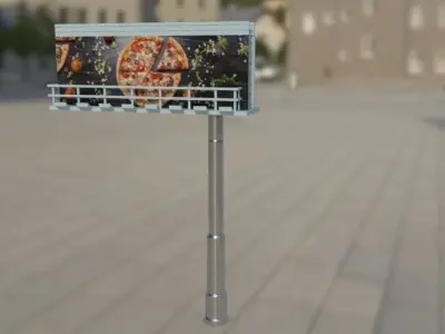 Supersite pizza on pole 3D model