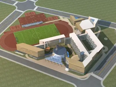 School Building 3D model 61
