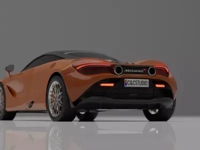 mclaren 720s 2017 yellow 3D model