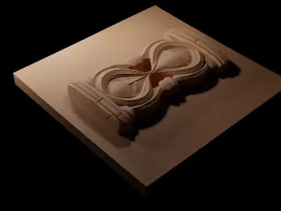 Hourglass CNC 3d Print High Relief Sand Casting 3D print model