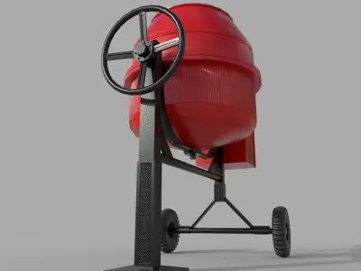 Concrete Mixer PBR Low-poly 3D model