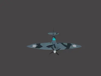 Cartoon Spitfire Free low-poly 3D model