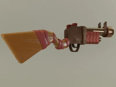 Cartoon type game gun  Low-poly 3D model