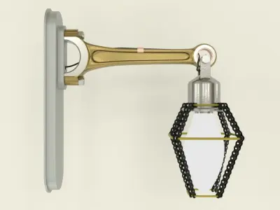 Industrial wall lamp 3D model buy