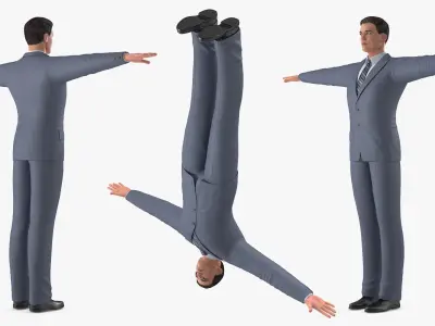  Man in Business Suit T-Pose 