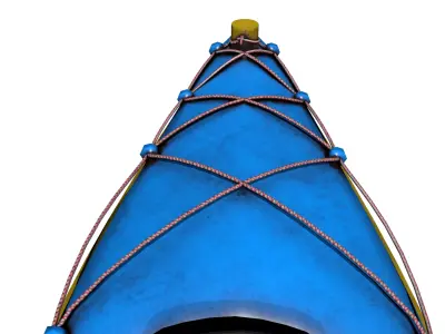  Kayak 3D Model with Paddle PBR Textured Low-poly 3D model
