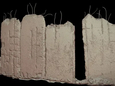 concrete slabs fence industrial wall photogrammetry Low-poly 3D model