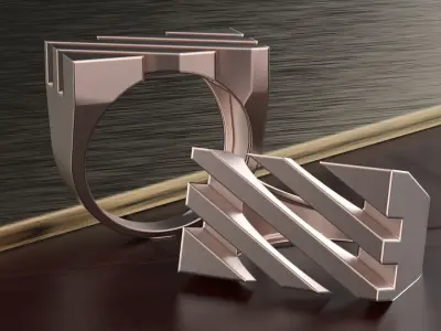 modern women ring 3D print model