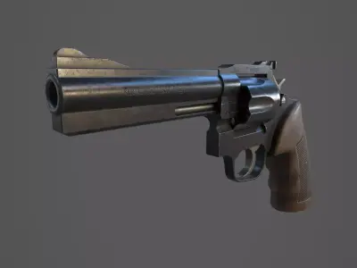 Manurhin MR73 Revolver Low-poly 3D model