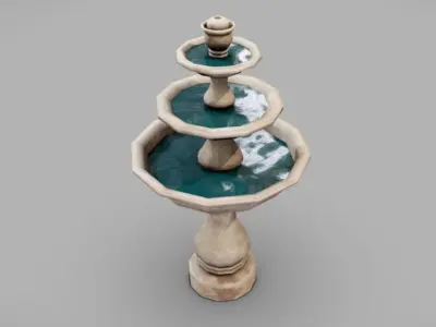 Fountain Low-poly 3D model