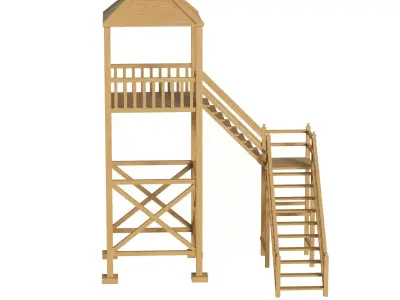 Wood Tower  Low-poly 3D model