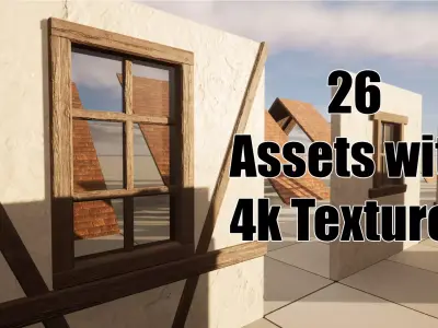 Modular Medieval Building Assets - 4k and Low Res Textures 3D model