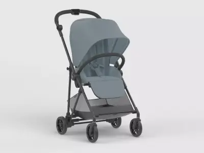 Baby stroller 3D model 3D model 9