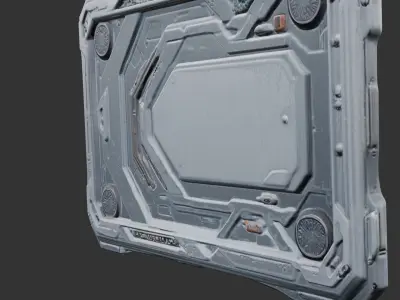 Sci Fi Wall Panel Low-poly 3D model