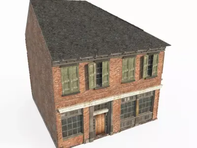 17th century brick houses in urban areas 3D model