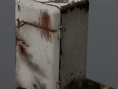Rusted Fridge 3D Model  Low-poly 3D model