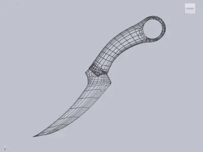 Neck Knife Dagger 3D model