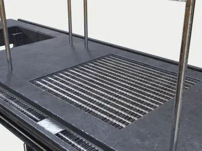 LowPoly Platform bridge ladder MODEL Element2 Low-poly 3D model