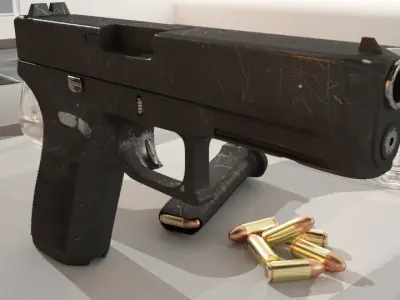 GUN GLOCK17 GEN 5 Low-poly 3D model