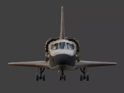Realistic Antiquated Steampunk Space Shuttle Orbiter 3D Model Low-poly 3D model