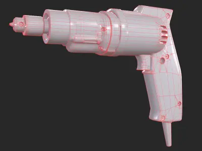Drill Machine Low-poly 3D model order