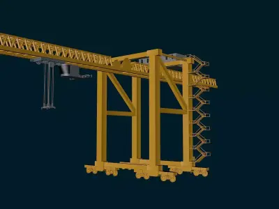 Containter Crane Low-poly 3D model