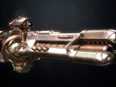 The Steampunk Sniper Low-poly 3D model