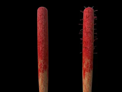 ballbat two baseball bats Free low-poly 3D model