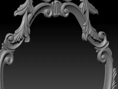 3D Frame - Wood Carving STL Model for CNC Router 3D print model 7
