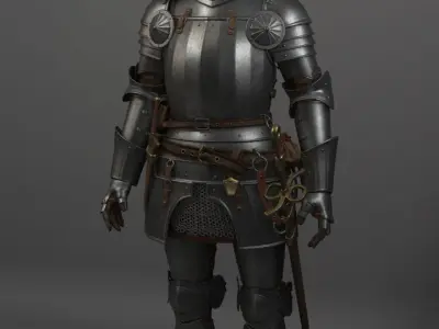 Knight in armor 3D model 4