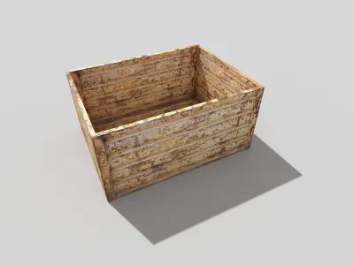 low poly metal crate Low-poly 3D model order