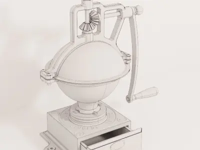 Antique Peugeot Freres Brevetes Coffee Mill 3D model