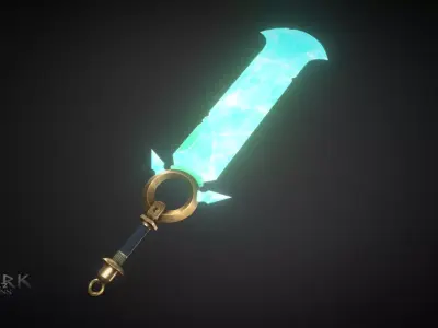 Magical Crystal Sword Low-poly 3D model