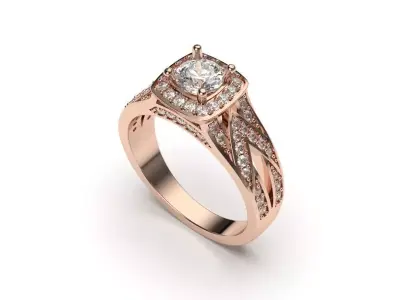 solitaire with ring sizes  8 part S20 3D print model