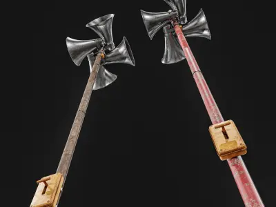 Military Alarm Pole Low-poly 3D model