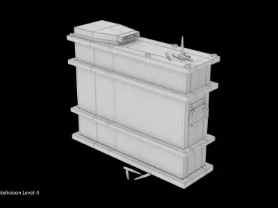 Ammo Crate Dirt Low-poly 3D model