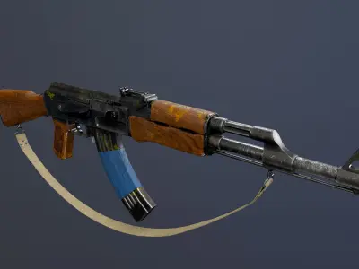 AK-47 Avtomat Kalashnikova Game Ready Low-poly 3D model