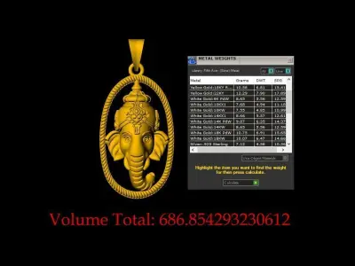 Ganesh Pendant - 0088 3D print model