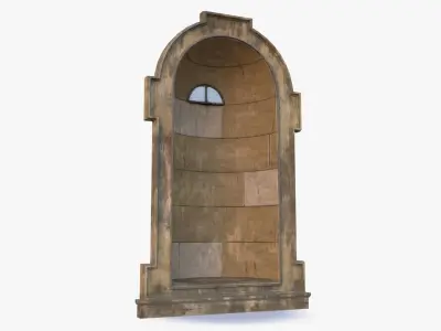 Cement Window 0003 Low-poly 3D model