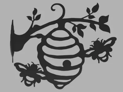 Bee laser cutting pattern 3D print model 3D print model