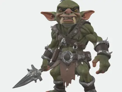 Tribal Goblin Warrior 3D Model Free low-poly 3D model