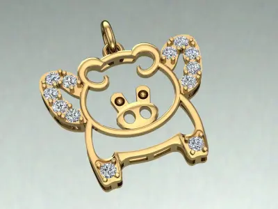 Pig pendant  Free 3D print model
