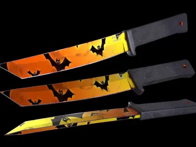 Cold Steel Recon Tanto Happy Halloween - Knife Low-poly 3D model