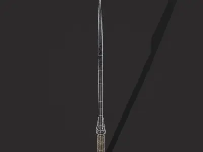 Scythe Farm Tool Low-poly 3D model