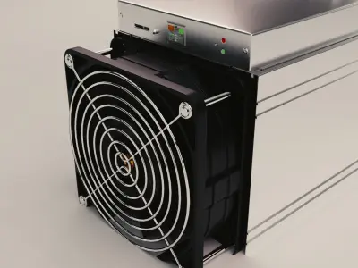 bitcoin antminer mining rig 3D model