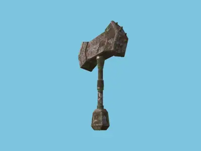 Medieval War Hammer 04 Earth Elemental - Fantasy Weaponry Low-poly 3D model
