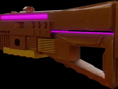 Low poly Cyber Gun designed by me 3D model